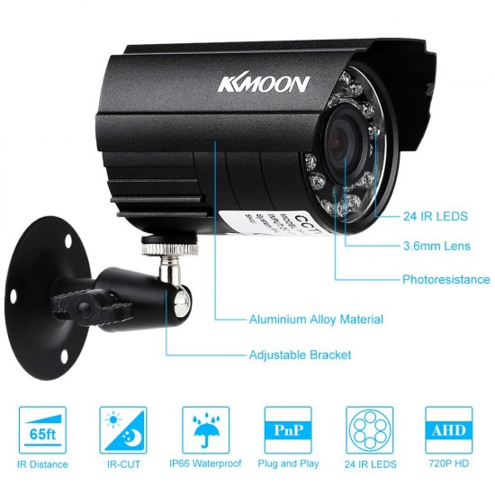 4pcs AHD 720P Weatherproof CCTV Cameras Kit IR CUT Color CMOS Home Security System 3.6mm 4pcs AHD 720P Weatherproof CCTV Cameras Kit IR CUT Color CMOS Home Security System 3.6mm
