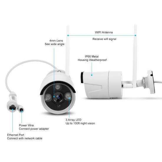 8CH NVR Wireless NVR Kit Security Surveillance System + 4Pcs 2MP 1080P WIFI Home Security Camera Night Vision P2P Motion Detection Alarm Trigger US Plug 8CH NVR Wireless NVR Kit Security Surveillance System + 4Pcs 2MP 1080P WIFI Home Security Camera Night Vision P2P Motion Detection Alarm Trigger US Plug