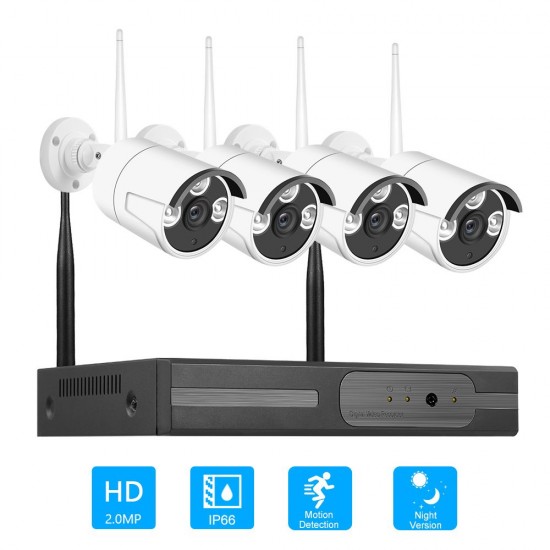 8CH NVR Wireless NVR Kit Security Surveillance System + 4Pcs 2MP 1080P WIFI Home Security Camera Night Vision P2P Motion Detection Alarm Trigger US Plug 8CH NVR Wireless NVR Kit Security Surveillance System + 4Pcs 2MP 1080P WIFI Home Security Camera Night Vision P2P Motion Detection Alarm Trigger US Plug