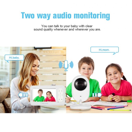 4.3inch Wireless Video Baby Monitor 2 Way Talk Baby Monitor with Camera Support 4 Cameras VOX Mode Temperature Monitoring IR Night Vision Baby Nanny Security Camera 4.3inch Wireless Video Baby Monitor 2 Way Talk Baby Monitor with Camera Support 4 Cameras VOX Mode Temperature Monitoring IR Night Vision Baby Nanny Security Camera