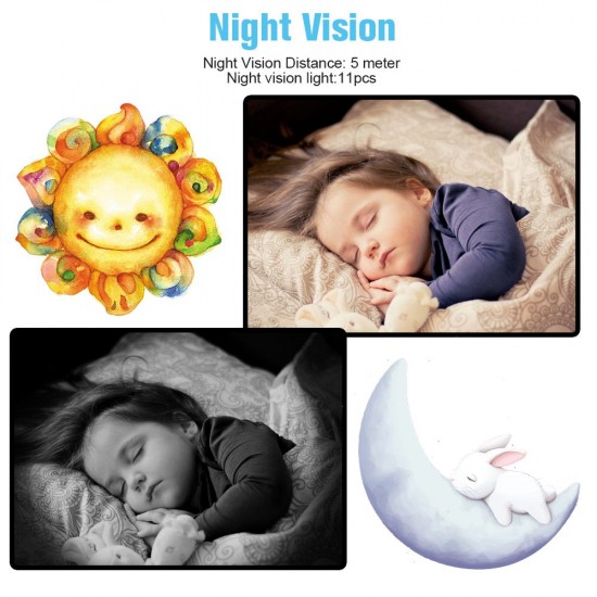 4.3inch Wireless Video Baby Monitor 2 Way Talk Baby Monitor with Camera Support 4 Cameras VOX Mode Temperature Monitoring IR Night Vision Baby Nanny Security Camera 4.3inch Wireless Video Baby Monitor 2 Way Talk Baby Monitor with Camera Support 4 Cameras VOX Mode Temperature Monitoring IR Night Vision Baby Nanny Security Camera