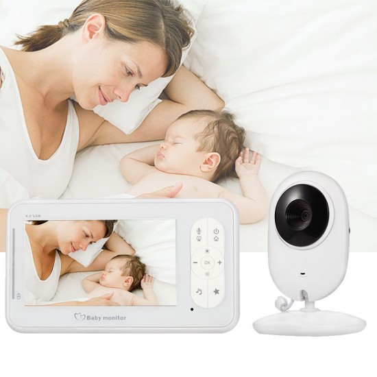 4.3inch Wireless Video Baby Monitor 2 Way Talk Baby Monitor with Camera Support 4 Cameras VOX Mode Temperature Monitoring IR Night Vision Baby Nanny Security Camera 4.3inch Wireless Video Baby Monitor 2 Way Talk Baby Monitor with Camera Support 4 Cameras VOX Mode Temperature Monitoring IR Night Vision Baby Nanny Security Camera