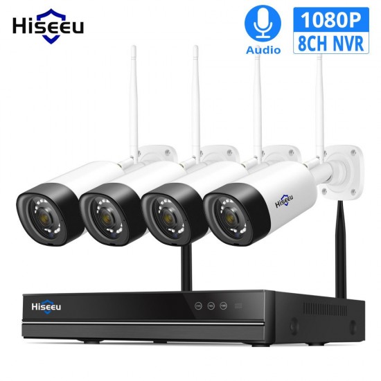 8 Channel 2MP Wireless WiFi Security Camera System NVR Kit with 4pcs Outdoor Waterproof IP Cameras Plug and Play Remote View Motion Detection Night Vision(Hard Drive not Included) 8 Channel 2MP Wireless WiFi Security Camera System NVR Kit with 4pcs Outdoor Waterproof IP Cameras Plug and Play Remote View Motion Detection Night Vision(Hard Drive not Included)