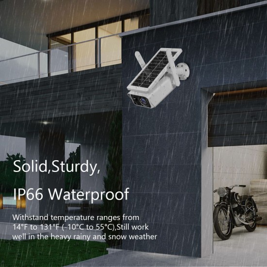 1080P Outdoor Solar Security Camera 2MP Chargeable Battery Wireless WiFi Home Surveillance Camera with PIR Motion Detection, Night Vision, 2-Way Audio, IP66 Waterproof 1080P Outdoor Solar Security Camera 2MP Chargeable Battery Wireless WiFi Home Surveillance Camera with PIR Motion Detection, Night Vision, 2-Way Audio, IP66 Waterproof