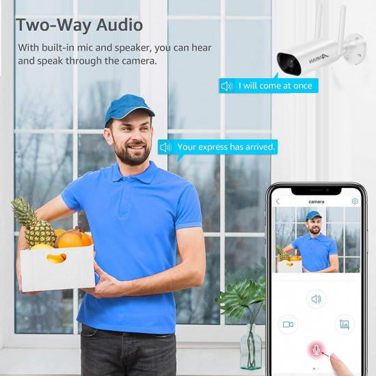 Wireless WiFi Security Camera 5MP Super High Definition Outdoor Waterproof Surveillance Camera with Two-Way Audio,Night Vision,Motion Detection,Email Alert,Remote Access Wireless WiFi Security Camera 5MP Super High Definition Outdoor Waterproof Surveillance Camera with Two-Way Audio,Night Vision,Motion Detection,Email Alert,Remote Access