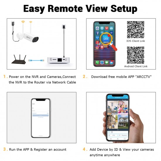 Wireless Security Camera System 4 Channel Wireless Surveillance NVR with 2pcs 3MP Super High Definition WiFi IP Camera support night vision,motion detection,alarm push,IP66 Waterproof Wireless Security Camera System 4 Channel Wireless Surveillance NVR with 2pcs 3MP Super High Definition WiFi IP Camera support night vision,motion detection,alarm push,IP66 Waterproof