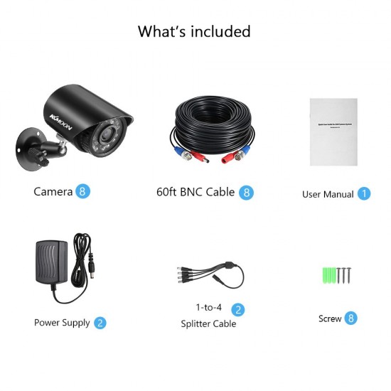 8pcs Full High Definition 1080P 2MP Security Analog Cameras Outdoor Weatherproof CCTV Surveillance Camera With Infrared Night Vision Motion Detection NTSC System 8pcs Full High Definition 1080P 2MP Security Analog Cameras Outdoor Weatherproof CCTV Surveillance Camera With Infrared Night Vision Motion Detection NTSC System