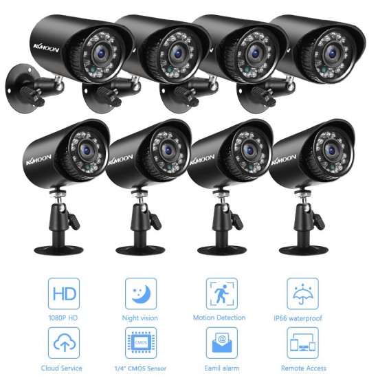 8pcs Full High Definition 1080P 2MP Security Analog Cameras Outdoor Weatherproof CCTV Surveillance Camera With Infrared Night Vision Motion Detection NTSC System 8pcs Full High Definition 1080P 2MP Security Analog Cameras Outdoor Weatherproof CCTV Surveillance Camera With Infrared Night Vision Motion Detection NTSC System