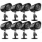 8pcs Full High Definition 1080P 2MP Security Analog Cameras Outdoor Weatherproof CCTV Surveillance Camera With Infrared Night Vision Motion Detection NTSC System