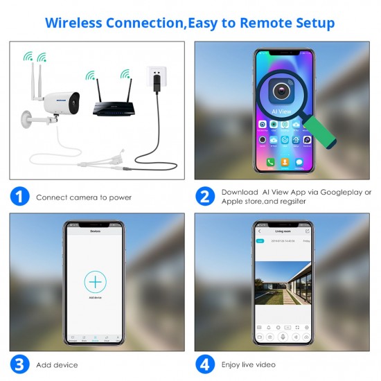 4MP High Definition Wireless Security Camera WiFi Surveillance Camera with IP66 Weatherproof Motion Detection Night Vision Two-Way Audio 4MP High Definition Wireless Security Camera WiFi Surveillance Camera with IP66 Weatherproof Motion Detection Night Vision Two-Way Audio