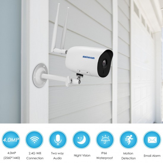 4MP High Definition Wireless Security Camera WiFi Surveillance Camera with IP66 Weatherproof Motion Detection Night Vision Two-Way Audio 4MP High Definition Wireless Security Camera WiFi Surveillance Camera with IP66 Weatherproof Motion Detection Night Vision Two-Way Audio