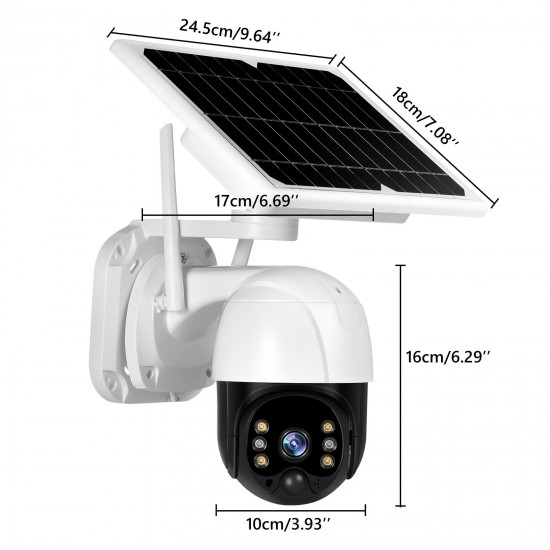 Wireless Solar Panel Security Camera, 3MP Outdoor Surveillance Rechargeable Battery Camera, Night Vision, PIR Motion Detection, IP66 Waterproof, 2-Way Audio Wireless Solar Panel Security Camera, 3MP Outdoor Surveillance Rechargeable Battery Camera, Night Vision, PIR Motion Detection, IP66 Waterproof, 2-Way Audio
