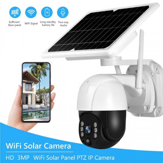 Wireless Solar Panel Security Camera, 3MP Outdoor Surveillance Rechargeable Battery Camera, Night Vision, PIR Motion Detection, IP66 Waterproof, 2-Way Audio Wireless Solar Panel Security Camera, 3MP Outdoor Surveillance Rechargeable Battery Camera, Night Vision, PIR Motion Detection, IP66 Waterproof, 2-Way Audio