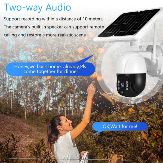 Wireless Solar Panel Security Camera, 3MP Outdoor Surveillance Rechargeable Battery Camera, Night Vision, PIR Motion Detection, IP66 Waterproof, 2-Way Audio Wireless Solar Panel Security Camera, 3MP Outdoor Surveillance Rechargeable Battery Camera, Night Vision, PIR Motion Detection, IP66 Waterproof, 2-Way Audio
