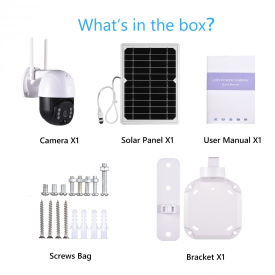 Wireless Solar Panel Security Camera, 3MP Outdoor Surveillance Rechargeable Battery Camera, Night Vision, PIR Motion Detection, IP66 Waterproof, 2-Way Audio Wireless Solar Panel Security Camera, 3MP Outdoor Surveillance Rechargeable Battery Camera, Night Vision, PIR Motion Detection, IP66 Waterproof, 2-Way Audio