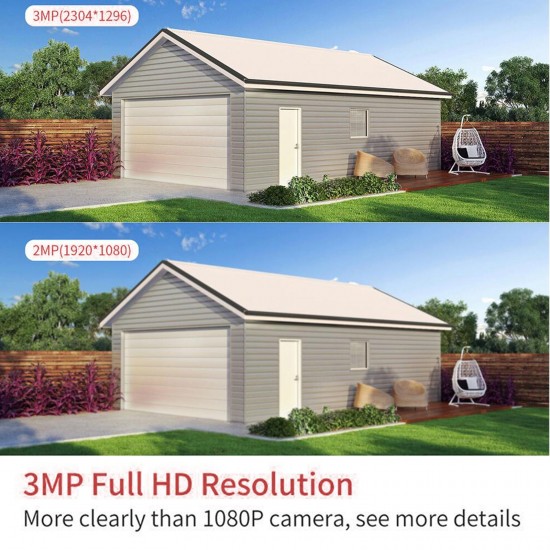 3MP Wireless Security Camera, Outdoor Waterproof WiFi Home Surveillance Bullet Camera with Night Vision, Motion Detection, Two-way Audio, Remote Access, IP66 Waterproof 3MP Wireless Security Camera, Outdoor Waterproof WiFi Home Surveillance Bullet Camera with Night Vision, Motion Detection, Two-way Audio, Remote Access, IP66 Waterproof