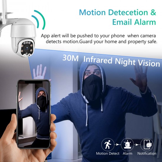 Outdoor Wireless WiFi Security Camera, 1080P Pan Tilt Zoom Surveillance CCTV Weatherproof PTZ Camera with 2-Way Audio, Motion Detection, Night Vision, YI IOT APP Remote Access, IP66 Waterproof Outdoor Wireless WiFi Security Camera, 1080P Pan Tilt Zoom Surveillance CCTV Weatherproof PTZ Camera with 2-Way Audio, Motion Detection, Night Vision, YI IOT APP Remote Access, IP66 Waterproof