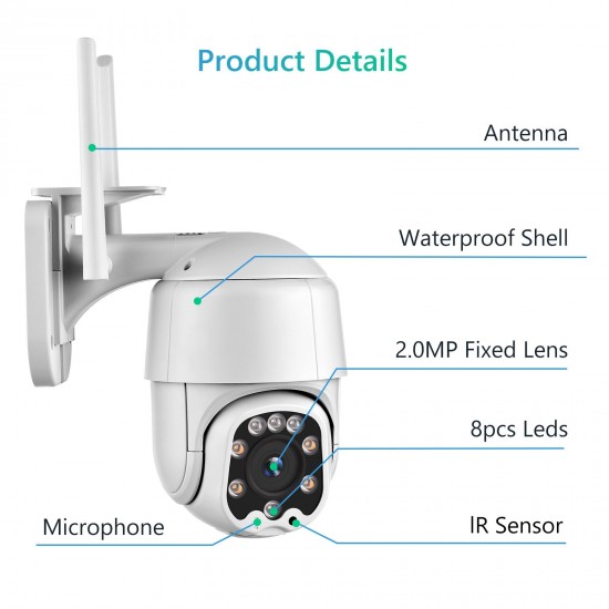 Outdoor Wireless WiFi Security Camera, 1080P Pan Tilt Zoom Surveillance CCTV Weatherproof PTZ Camera with 2-Way Audio, Motion Detection, Night Vision, YI IOT APP Remote Access, IP66 Waterproof Outdoor Wireless WiFi Security Camera, 1080P Pan Tilt Zoom Surveillance CCTV Weatherproof PTZ Camera with 2-Way Audio, Motion Detection, Night Vision, YI IOT APP Remote Access, IP66 Waterproof