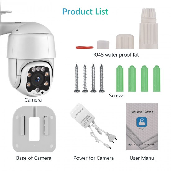 Outdoor Wireless WiFi Security Camera, 1080P Pan Tilt Zoom Surveillance CCTV Weatherproof PTZ Camera with 2-Way Audio, Motion Detection, Night Vision, YI IOT APP Remote Access, IP66 Waterproof Outdoor Wireless WiFi Security Camera, 1080P Pan Tilt Zoom Surveillance CCTV Weatherproof PTZ Camera with 2-Way Audio, Motion Detection, Night Vision, YI IOT APP Remote Access, IP66 Waterproof