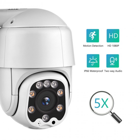 Outdoor Wireless WiFi Security Camera, 1080P Pan Tilt Zoom Surveillance CCTV Weatherproof PTZ Camera with 2-Way Audio, Motion Detection, Night Vision, YI IOT APP Remote Access, IP66 Waterproof Outdoor Wireless WiFi Security Camera, 1080P Pan Tilt Zoom Surveillance CCTV Weatherproof PTZ Camera with 2-Way Audio, Motion Detection, Night Vision, YI IOT APP Remote Access, IP66 Waterproof