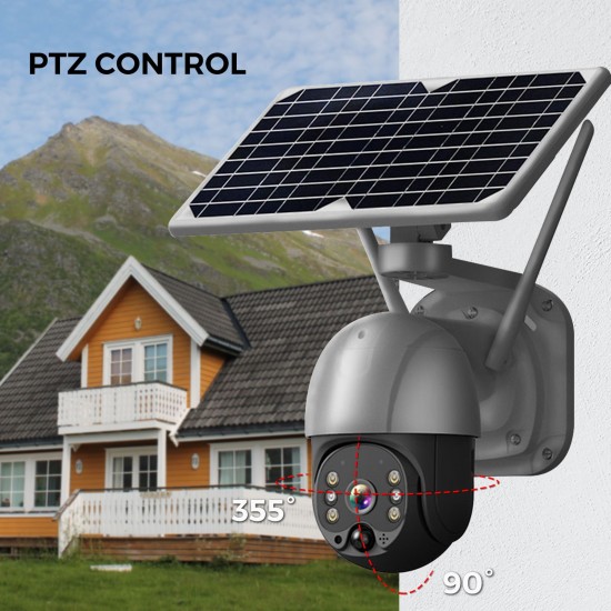 Wireless Solar Panel Security Camera, Wireless Rechargeable Battery Camera 3MP WiFi Home Security Camera with Full Color Night Vision, PIR Human Detection, Two Way Audio, Remote Access, Built-in 6pcs Battery, Silver Wireless Solar Panel Security Camera, Wireless Rechargeable Battery Camera 3MP WiFi Home Security Camera with Full Color Night Vision, PIR Human Detection, Two Way Audio, Remote Access, Built-in 6pcs Battery, Silver