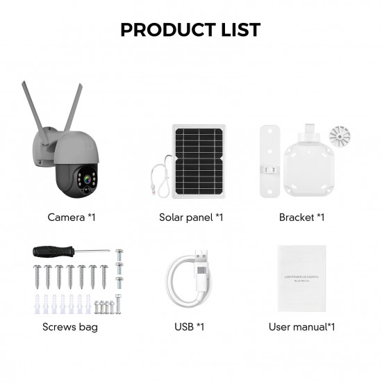 Wireless Solar Panel Security Camera, Wireless Rechargeable Battery Camera 3MP WiFi Home Security Camera with Full Color Night Vision, PIR Human Detection, Two Way Audio, Remote Access, Built-in 6pcs Battery, Silver Wireless Solar Panel Security Camera, Wireless Rechargeable Battery Camera 3MP WiFi Home Security Camera with Full Color Night Vision, PIR Human Detection, Two Way Audio, Remote Access, Built-in 6pcs Battery, Silver
