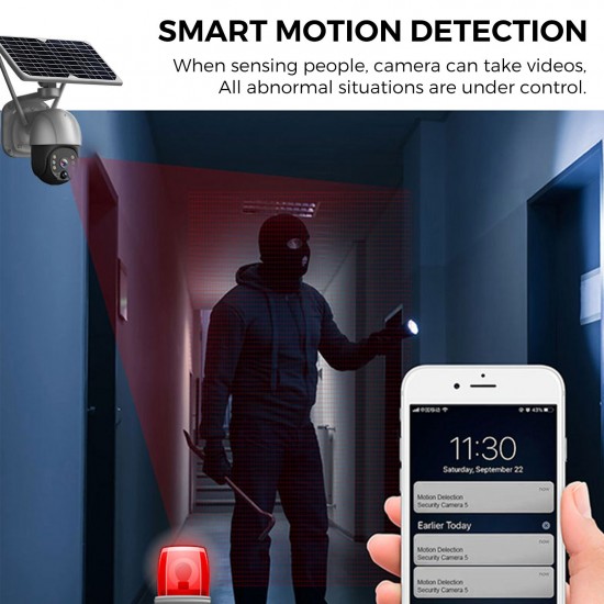 Wireless Solar Panel Security Camera, Wireless Rechargeable Battery Camera 3MP WiFi Home Security Camera with Full Color Night Vision, PIR Human Detection, Two Way Audio, Remote Access, Built-in 6pcs Battery, Silver Wireless Solar Panel Security Camera, Wireless Rechargeable Battery Camera 3MP WiFi Home Security Camera with Full Color Night Vision, PIR Human Detection, Two Way Audio, Remote Access, Built-in 6pcs Battery, Silver