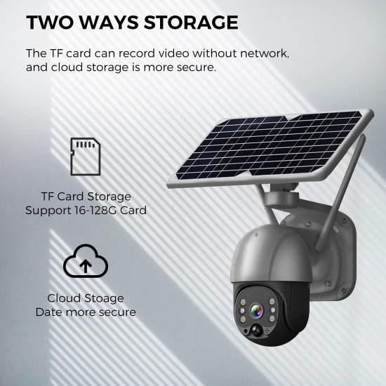 Wireless Solar Panel Security Camera, Wireless Rechargeable Battery Camera 3MP WiFi Home Security Camera with Full Color Night Vision, PIR Human Detection, Two Way Audio, Remote Access, Built-in 6pcs Battery, Silver Wireless Solar Panel Security Camera, Wireless Rechargeable Battery Camera 3MP WiFi Home Security Camera with Full Color Night Vision, PIR Human Detection, Two Way Audio, Remote Access, Built-in 6pcs Battery, Silver