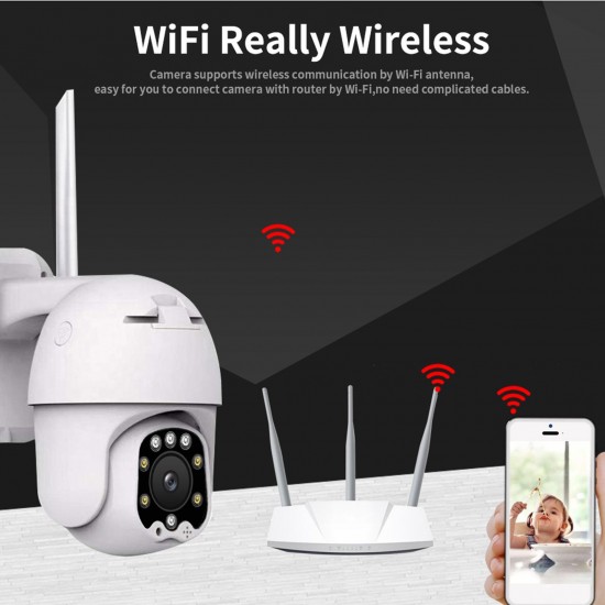 Outdoor Security Camera 3MP PTZ Camera, WiFi Surveillance Cameras for Home Security Camera Support 360° View, Full Color Night Vision, 2-Way Audio, Motion Detection, IP66 Waterproof, Include 32G TF Card Outdoor Security Camera 3MP PTZ Camera, WiFi Surveillance Cameras for Home Security Camera Support 360° View, Full Color Night Vision, 2-Way Audio, Motion Detection, IP66 Waterproof, Include 32G TF Card