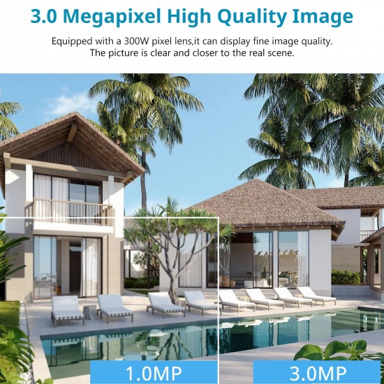 Outdoor Security Camera 3MP PTZ Camera, WiFi Surveillance Cameras for Home Security Camera Support 360° View, Full Color Night Vision, 2-Way Audio, Motion Detection, IP66 Waterproof, Include 32G TF Card Outdoor Security Camera 3MP PTZ Camera, WiFi Surveillance Cameras for Home Security Camera Support 360° View, Full Color Night Vision, 2-Way Audio, Motion Detection, IP66 Waterproof, Include 32G TF Card
