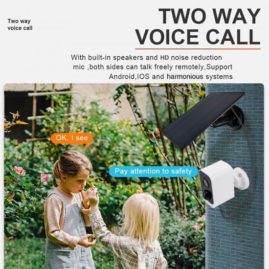 2MP WiFi Battery Security Camera Wireless 1080P Home Surveillance Camera Outdoor Solar Camera with 2-Way Audio Night Vision Motion Detection IP66 Waterproof with 2pcs Batteries 2MP WiFi Battery Security Camera Wireless 1080P Home Surveillance Camera Outdoor Solar Camera with 2-Way Audio Night Vision Motion Detection IP66 Waterproof with 2pcs Batteries