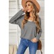 Gray Round Neck Loose Long Sleeve Top Gray Round Neck Loose Long Sleeve Top