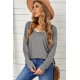 Gray Round Neck Loose Long Sleeve Top Gray Round Neck Loose Long Sleeve Top