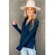 Navy Striped Ribbed Knit Polo Top Navy Striped Ribbed Knit Polo Top
