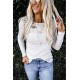 Lace Splicing Hollow Out Blouse Lace Splicing Hollow Out Blouse