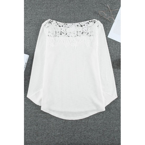 Lace Splicing Hollow Out Blouse Lace Splicing Hollow Out Blouse