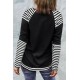 Christmas Graphic Print Striped Splicing Long Sleeve Top Christmas Graphic Print Striped Splicing Long Sleeve Top