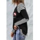 Christmas Graphic Print Striped Splicing Long Sleeve Top Christmas Graphic Print Striped Splicing Long Sleeve Top