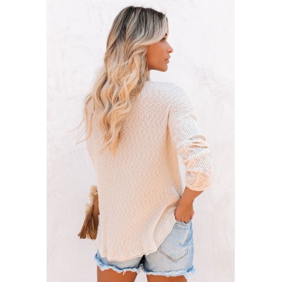 Apricot Cotton Knit Grommet Top Apricot Cotton Knit Grommet Top
