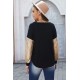 Sequin Splicing Black V Neck Bishop Sleeves Top Sequin Splicing Black V Neck Bishop Sleeves Top