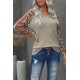 Mocha Leopard Print Waffle Knit Long Sleeve Top Mocha Leopard Print Waffle Knit Long Sleeve Top