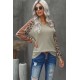 Mocha Leopard Print Waffle Knit Long Sleeve Top Mocha Leopard Print Waffle Knit Long Sleeve Top