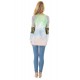 Green Tie-dyed Striped and Leopard Long Sleeves Top Green Tie-dyed Striped and Leopard Long Sleeves Top