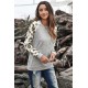 Gray Round Neck Leopard Long Sleeve Top Gray Round Neck Leopard Long Sleeve Top