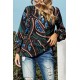 Black Printed Lantern Sleeve Top Black Printed Lantern Sleeve Top