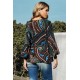 Black Printed Lantern Sleeve Top Black Printed Lantern Sleeve Top