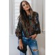 Black Printed Lantern Sleeve Top Black Printed Lantern Sleeve Top