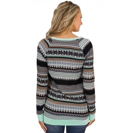 Mint Multi Striped Long Sleeve Top Mint Multi Striped Long Sleeve Top