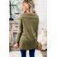 Green Waffle Elbow Patch Buttoned Long Sleeve Top Green Waffle Elbow Patch Buttoned Long Sleeve Top
