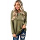 Green Waffle Elbow Patch Buttoned Long Sleeve Top Green Waffle Elbow Patch Buttoned Long Sleeve Top